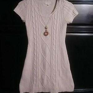 ❄Pink Rose Knit Sweater Dress